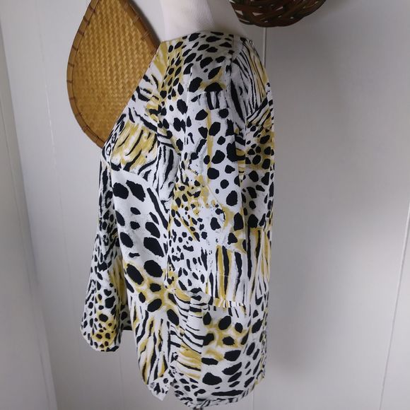 🌷Jordan Leopard 80s 90s Retro boxy fit blouse top - Picture 5 of 8